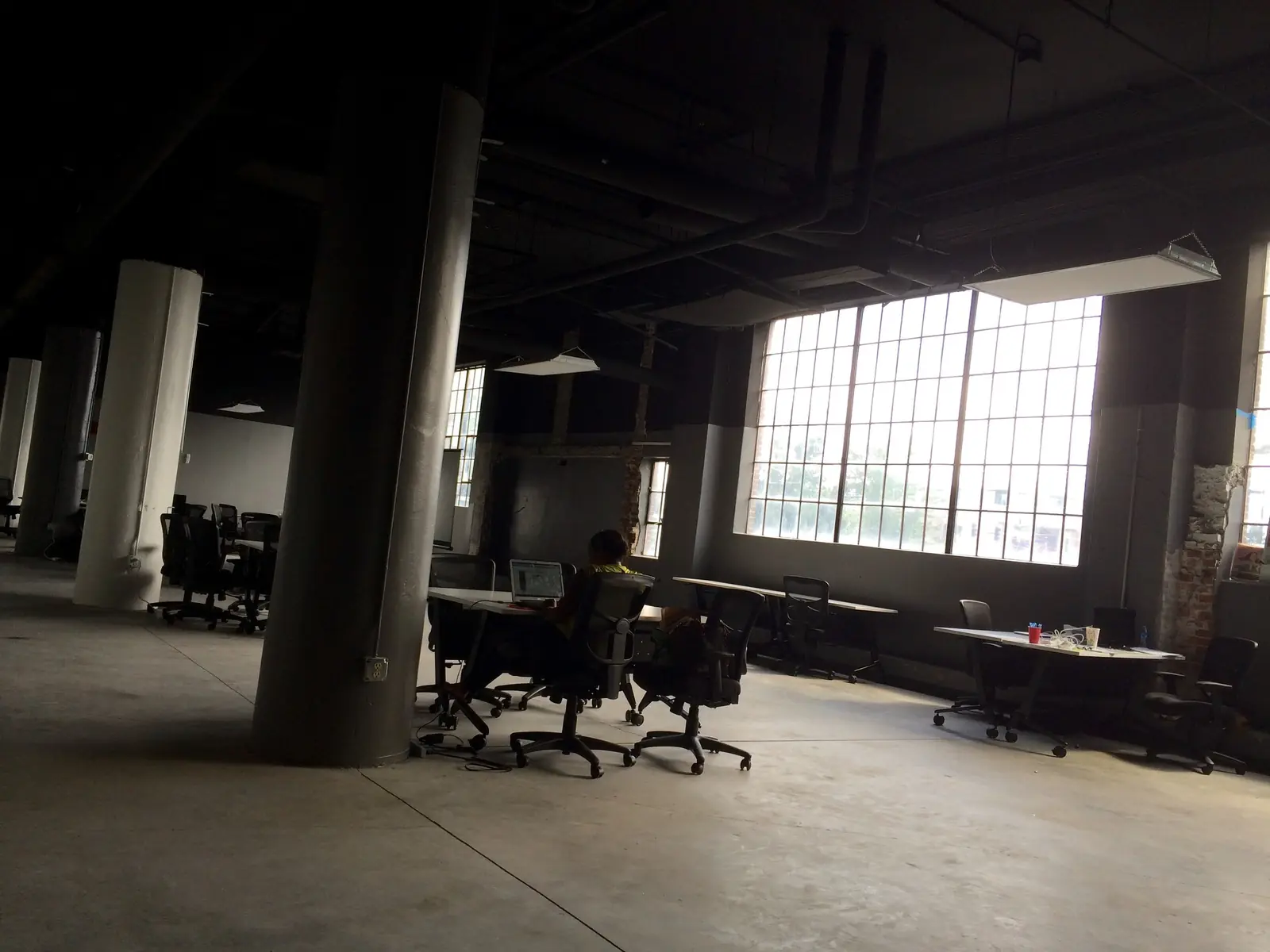 Industrial-style office after redecoration