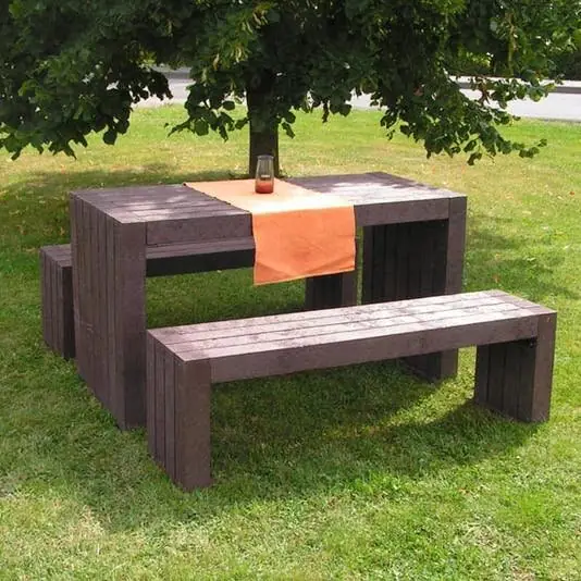 Spray-painted garden furniture